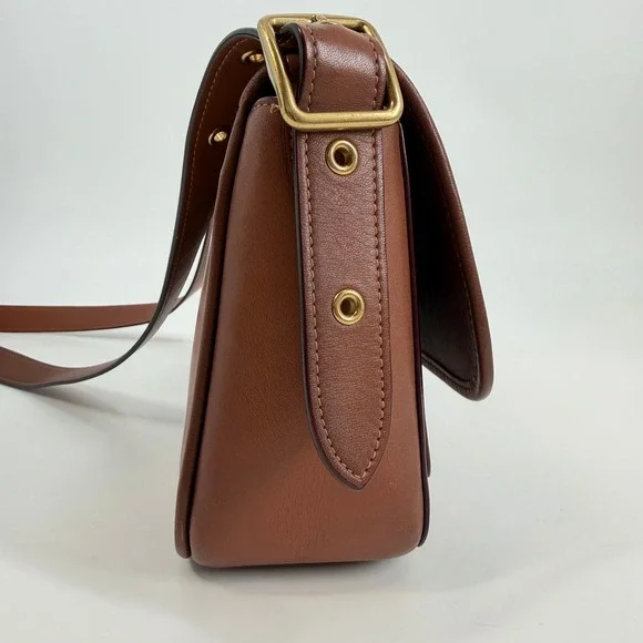 Coach Rambler 1941 Saddle Glovetanned‎ Leather Turnlock Brown Crossbody Bag - Picture 8 of 16